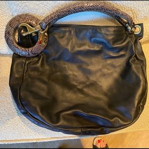 Jimmy Choo Black Leather Hobo Bag w/ Bangle
